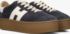 blauwe hogan lage sneakers h681 allacciato h