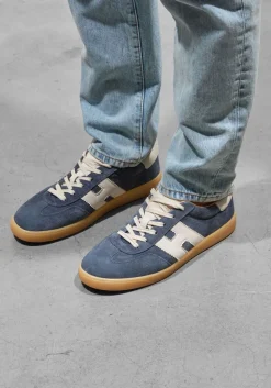 blauwe hogan lage sneakers cool allacciato h
