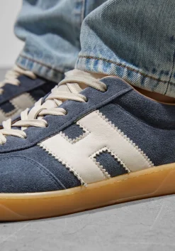 blauwe hogan lage sneakers cool allacciato h