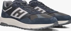 blauwe hogan sneakers mesh combi runner