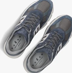 blauwe hogan sneakers mesh combi runner