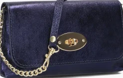 blauwe lina locchi schoudertas finley met