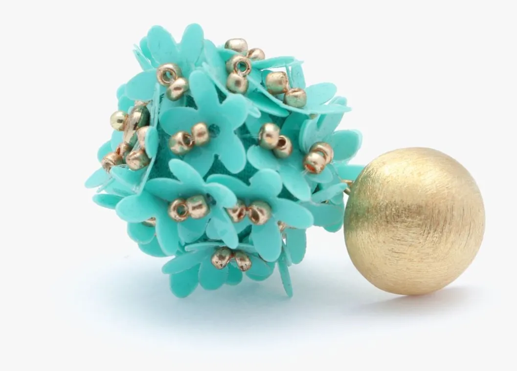 blauwe lott. gioielli sieraad sq sequin flower globe s