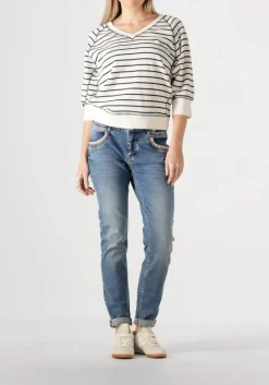 blauwe mos mosh sweater mmmaggie stripe sweatshirt