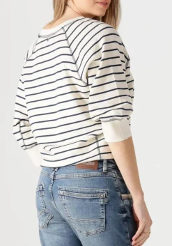 blauwe mos mosh sweater mmmaggie stripe sweatshirt