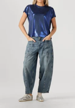 blauwe mos mosh top mmnivola o-neck metallic tee