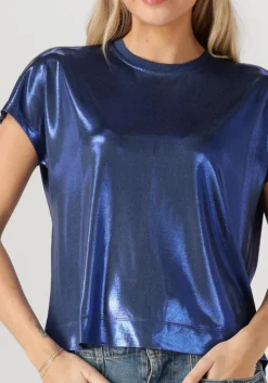 blauwe mos mosh top mmnivola o-neck metallic tee