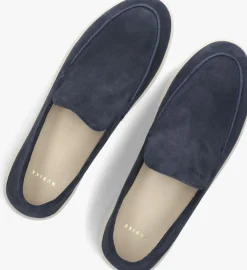 blauwe nubikk loafers joro mio