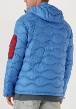 blauwe peak performance gewatteerde jas helium utility down hood jacket men