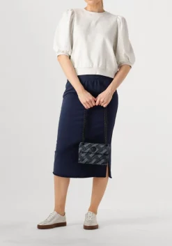 blauwe penn & ink midirok skirt