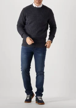 blauwe profuomo trui pullover crew neck