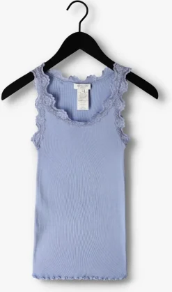 blauwe rosemunde top silk top w/ lace
