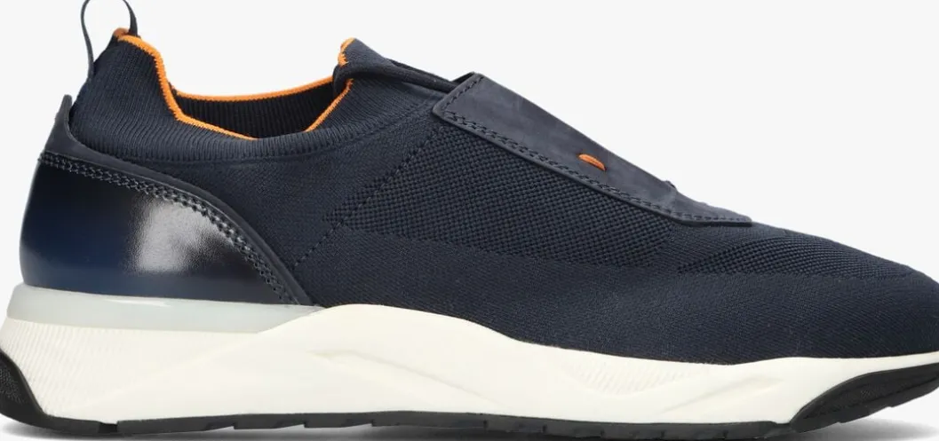 blauwe santoni lage sneakers flin