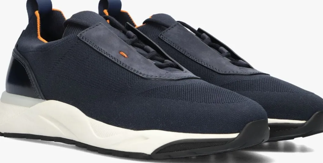 blauwe santoni lage sneakers flin