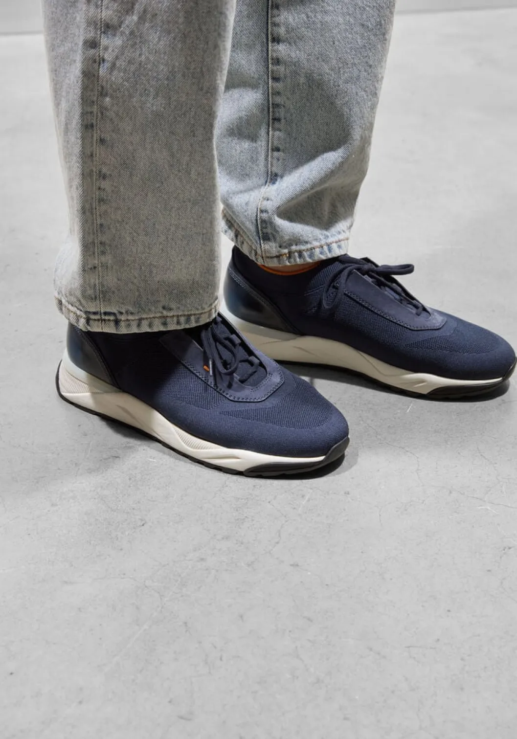 blauwe santoni lage sneakers flin