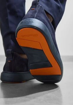 blauwe santoni lage sneakers 21995