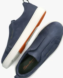 blauwe santoni lage sneakers 21995 clean icon
