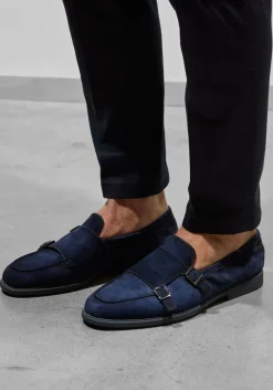blauwe santoni loafers pura