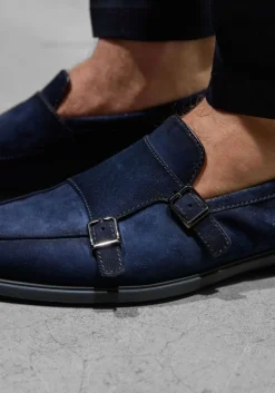 blauwe santoni loafers pura
