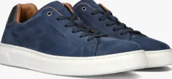 blauwe stefano lauran lage sneakers sl124h600