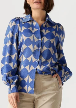 blauwe summum blouses blouse two tone print