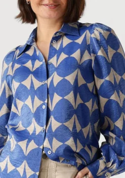 blauwe summum blouses blouse two tone print