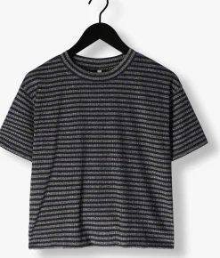 blauwe summum top shortsleeve top lurex rib stripe