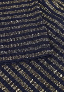 blauwe summum top shortsleeve top lurex rib stripe