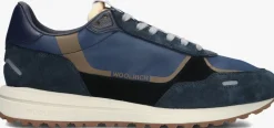 blauwe woolrich lage sneakers retro sneaker man camoscio