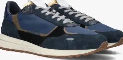 blauwe woolrich lage sneakers retro sneaker man camoscio