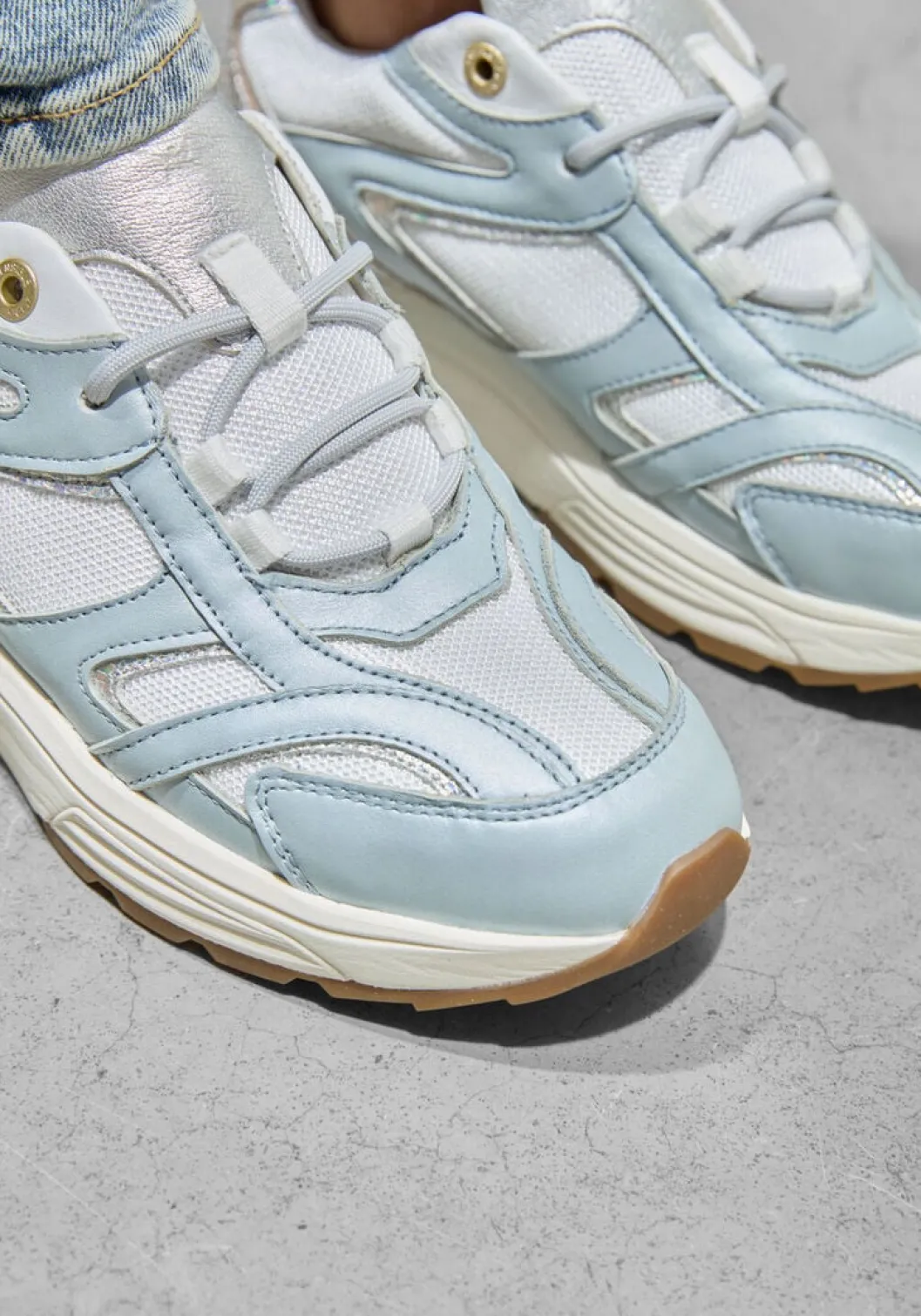 blauwe xsensible lage sneakers brooklyn women