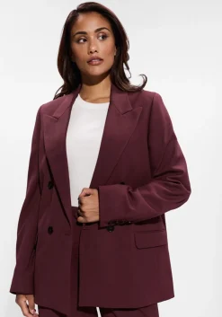 bordeaux closed blazer fitted double breasted blazer