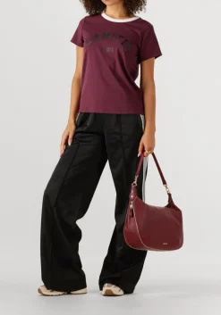 bordeaux haute l'amitié t-shirt neckline logo tee