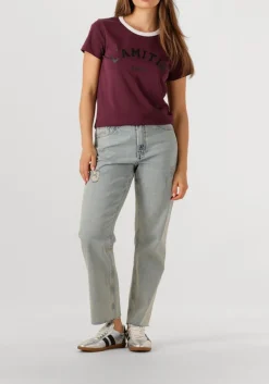 bordeaux haute l'amitié t-shirt neckline logo tee