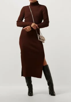 bronzen gestuz midi jurk silvigz ls long dress