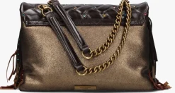 bronzen kurt geiger london schoudertas lg kensington fringe