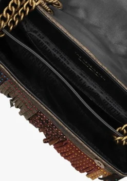 bronzen kurt geiger london schoudertas lg kensington fringe