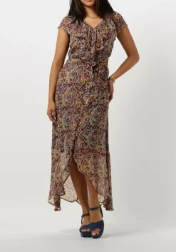 bruine aaiko midi jurk esmee oriental vis 520