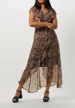 bruine aaiko midi jurk esmee oriental vis 520