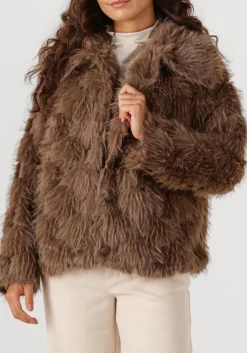 bruine aimee the label faux fur jas willem