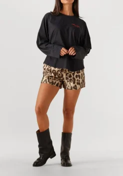 bruine alix the label korte broek ladies woven jaquar shorts