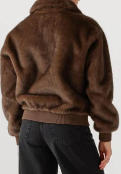 bruine alter ego faux fur jas linn