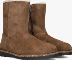 bruine birkenstock snowboots uppsala zip shearling