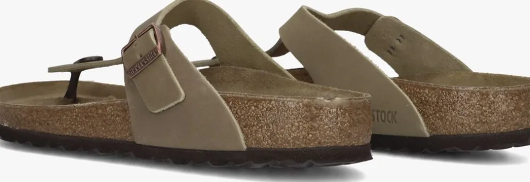 bruine birkenstock teenslippers gizeh heren