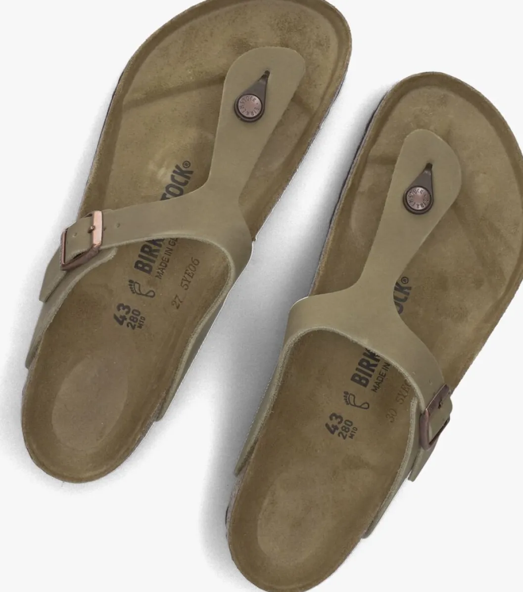 bruine birkenstock teenslippers gizeh heren