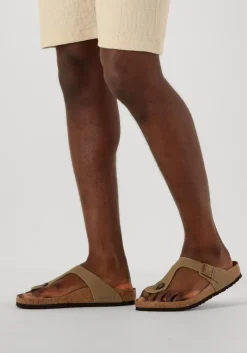 bruine birkenstock teenslippers gizeh heren