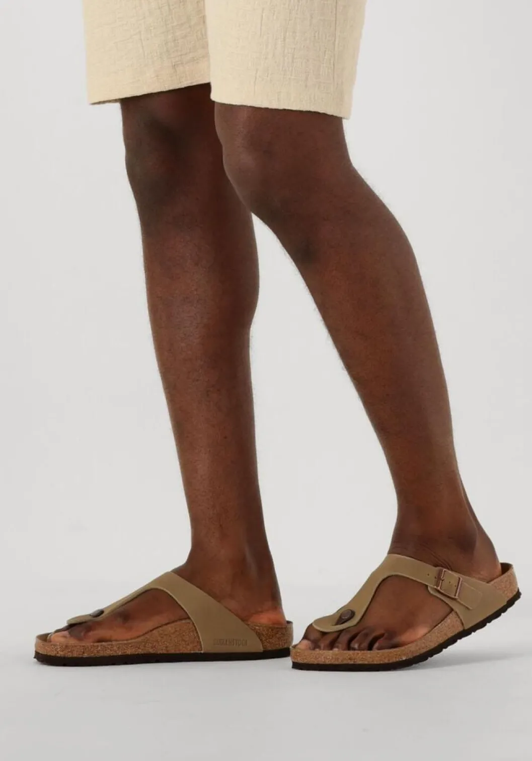 bruine birkenstock teenslippers gizeh heren