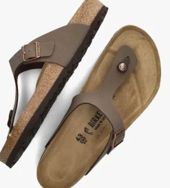 bruine birkenstock teenslippers gizeh heren