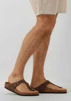 bruine birkenstock teenslippers gizeh heren