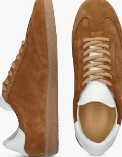 bruine blackstone lage sneakers lime wren perf